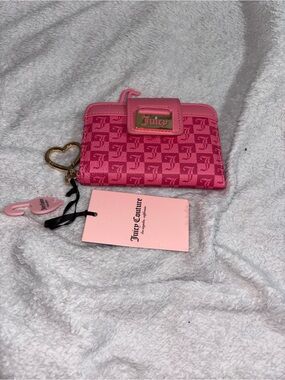 Juicy Couture Hot Pink Wallet with Heart clip